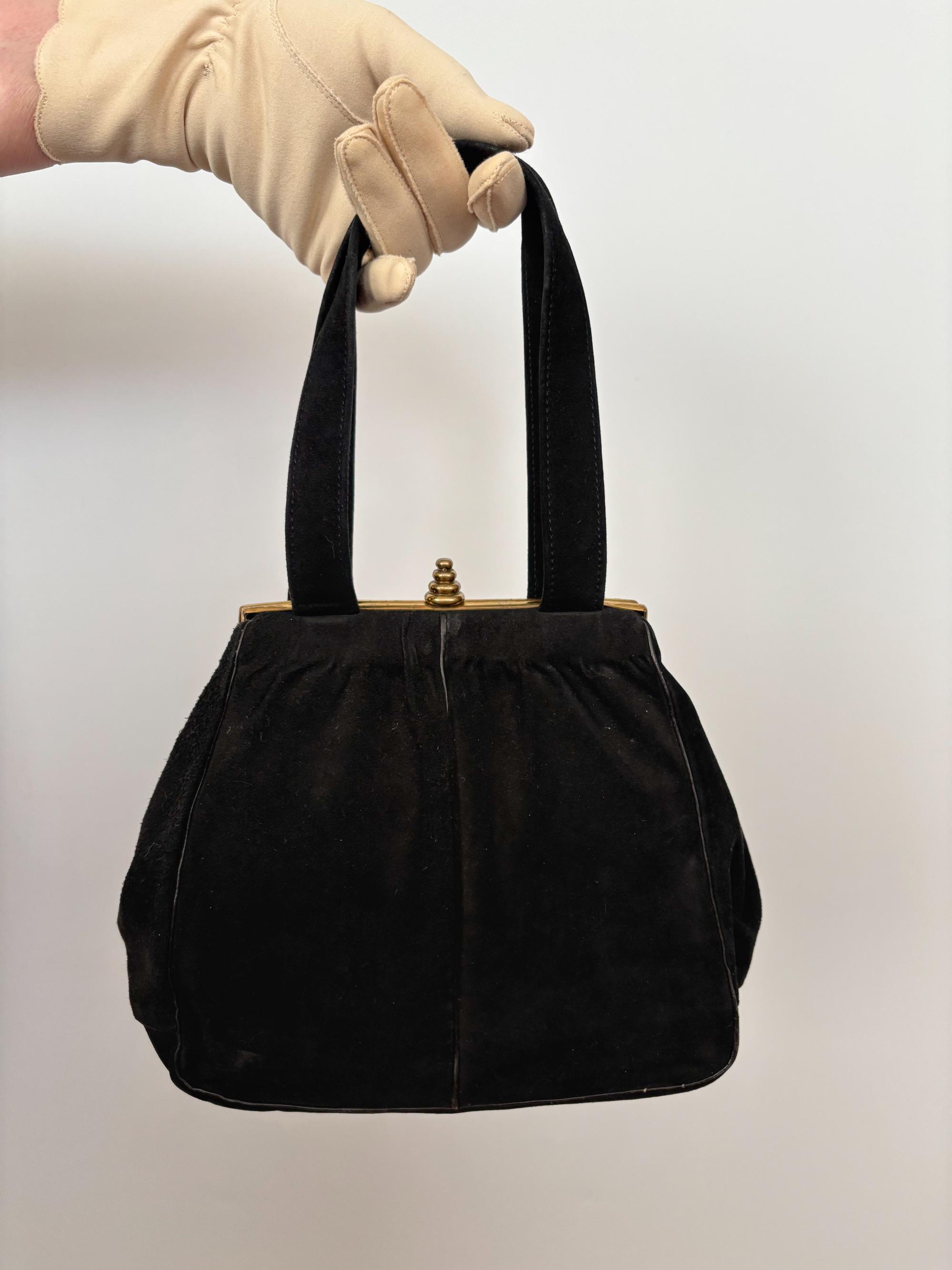 Sac à Main Vintage Style Années 40-50 - Fermoir WW2 - Taille Moyenne Marron - Occasion En Bon état