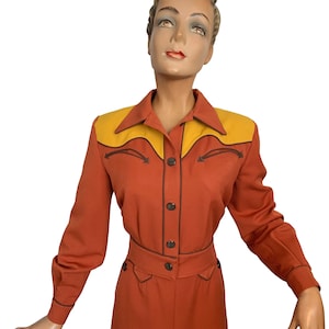 1940s Style Western Jacket Rust Brown - Made to Order
