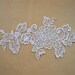 Wedding Lace Applique, Alencon Lace Applique, Bridal lace Applique, Wedding Accessory DIY, Floral Lace Applique, Headpiece Applique, 1 Pair