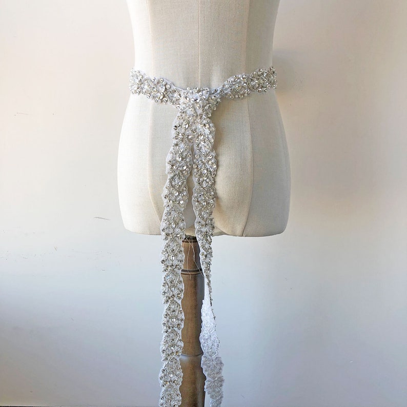 Bridal Gown Dress Crystal Embellishment Trim Sash Belt