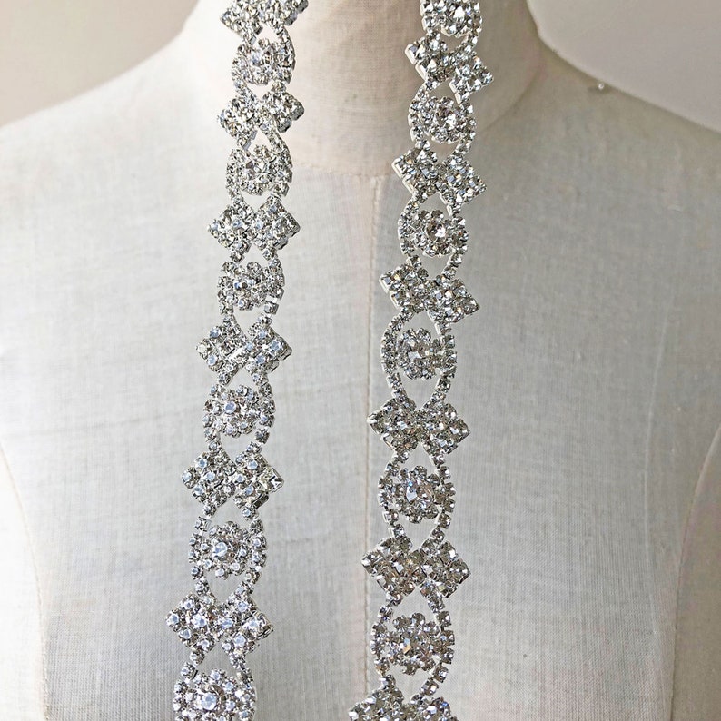 SALE Gold Bridal Applique Pearl Diamante Rhinestone Head Wedding Belt Dress Cake