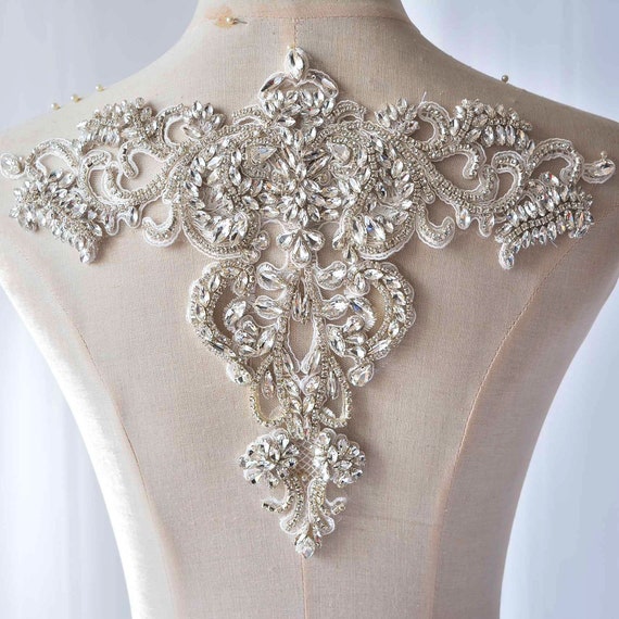 Crystal Bridal Applique Dance Jewel Diamante Rhinestone Motif Sew on Chic Luxury