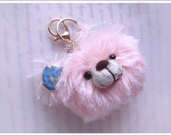 Mohair Bear-Bag Charm and Needle Felting DIY Kits, Sewing Patterns, PDF File, Video Tutorials, Wool Felting