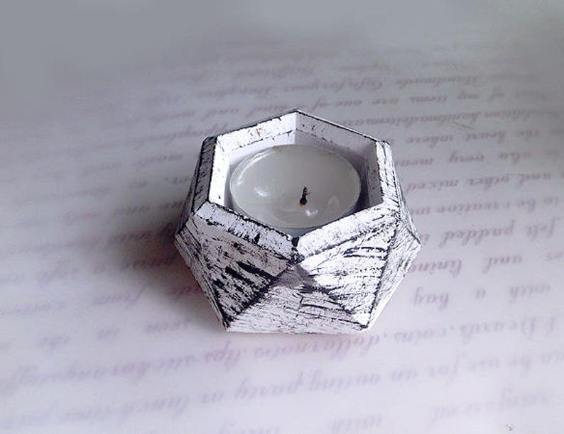 Tea Candle Holder, Natural Clay diffuser, Essential Diffuser Oil, diffuser, Hexagon tea-candle holder afbeelding 7