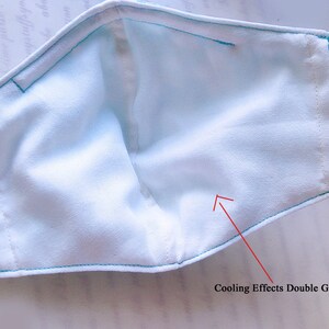 Masque en coton tissu unisexe adulte Masque 3 couches Masque réutilisable, fente pour filtre, non tissé, double gaze à effets rafraîchissants image 9