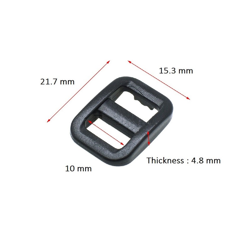 12 Pcs Plastique Noir Curve Slider Tri-glide Régler/Boucles Pour Collier Pour Chien Harnais Bretelles De Sac à Dos Flc129 1 Inch Noir