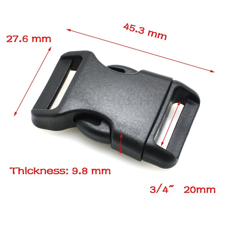 Wholesale Side Released Buckles Curved Black Plastic Paracord Buckle