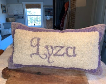 custom hand hooked pillows