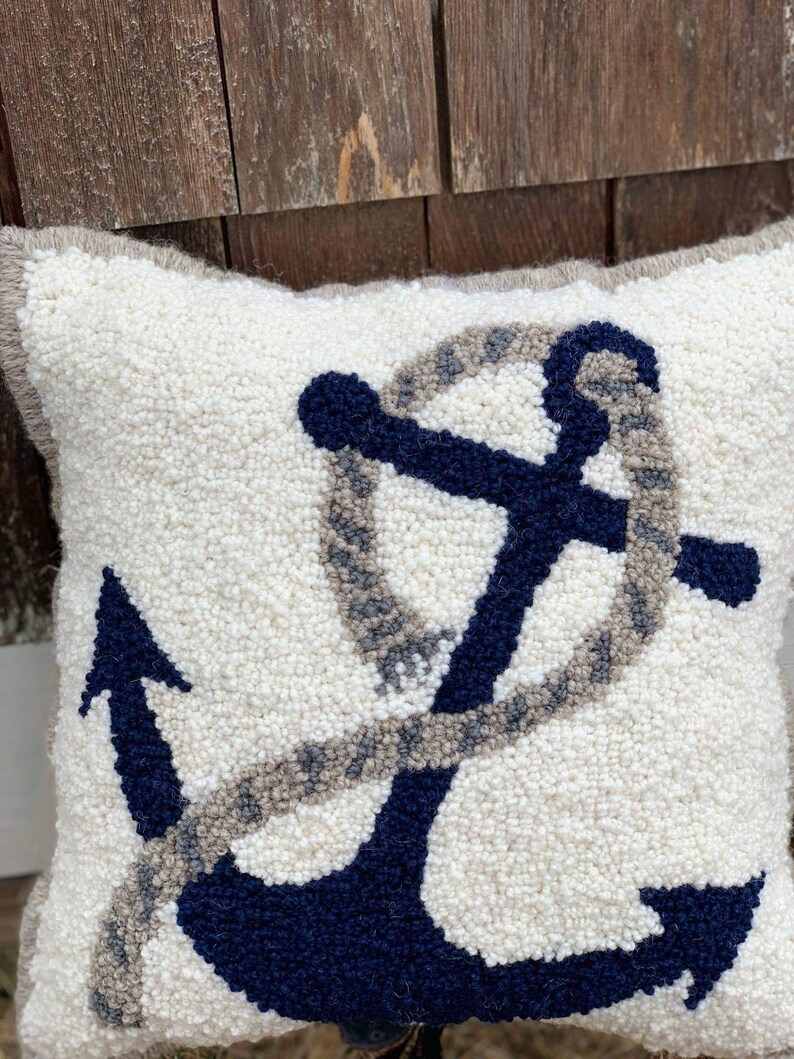 Custom Rug Hooked Pillows Etsy