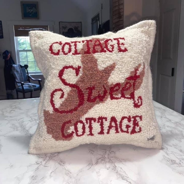 Hooked Rug Pillow Etsy