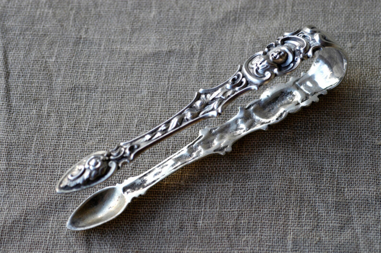 Antique Silver Sugar Cube Tongs Hallmarked Silver Ice Cube Etsy
