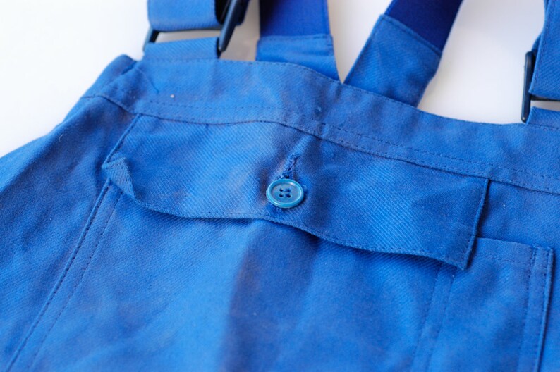 workwear blue overalls french vintage combinaison jumpsuit blue worker chore wear Bugatti 100/% cotton midcentury clothing fashion size T2