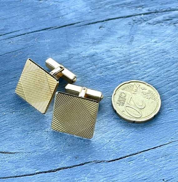 genuine gold cufflinks square geometric modernist… - image 10