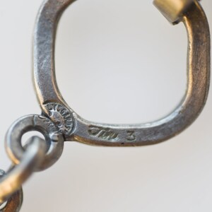 Bracelet Chaîne Vintage En étain Et Ambre - Marque Lysgards Design Denmark - Occasion - Style Ancien
