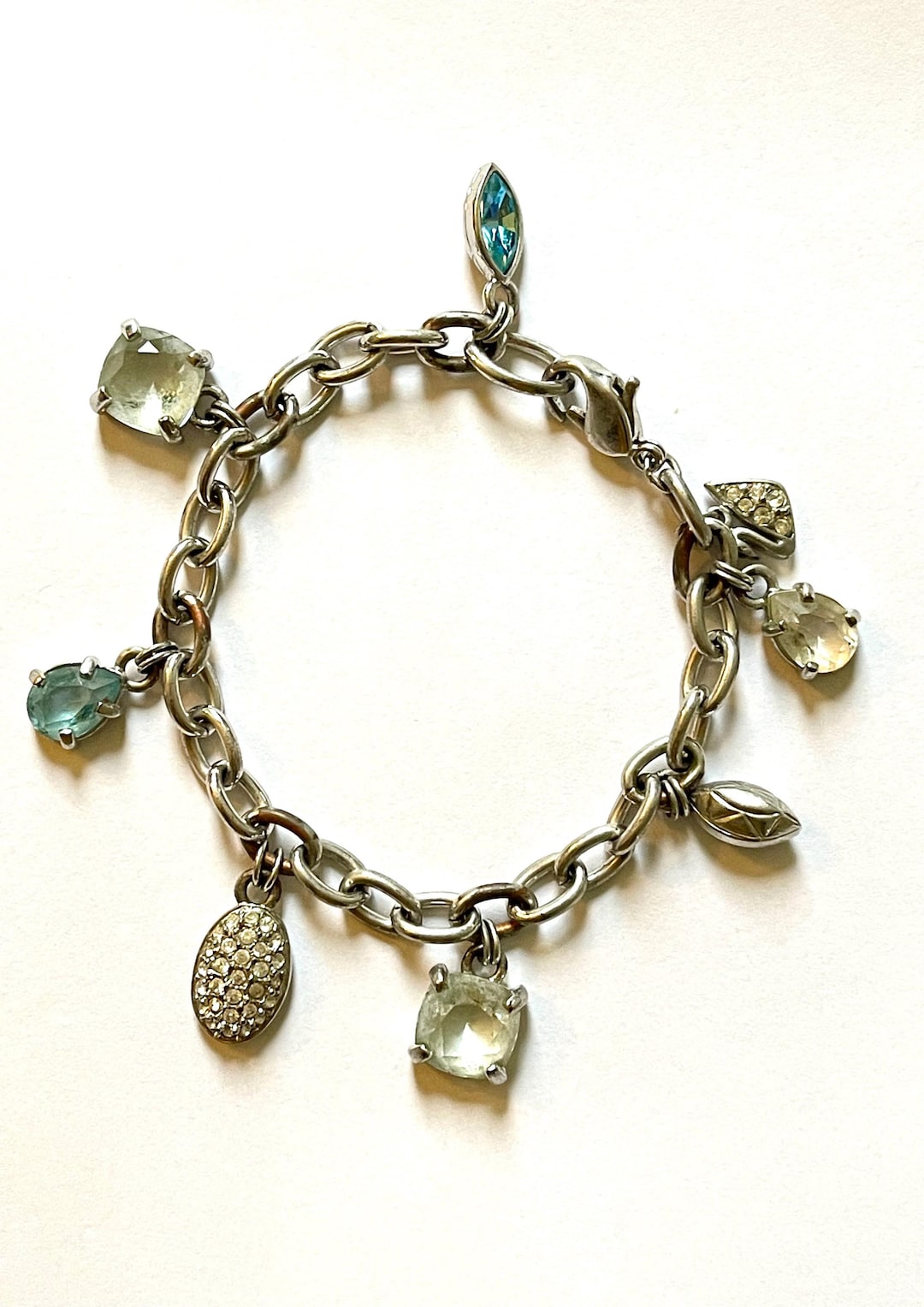 Vintage 1980's Golden Hinged Bracelet Eighties Rhinestone