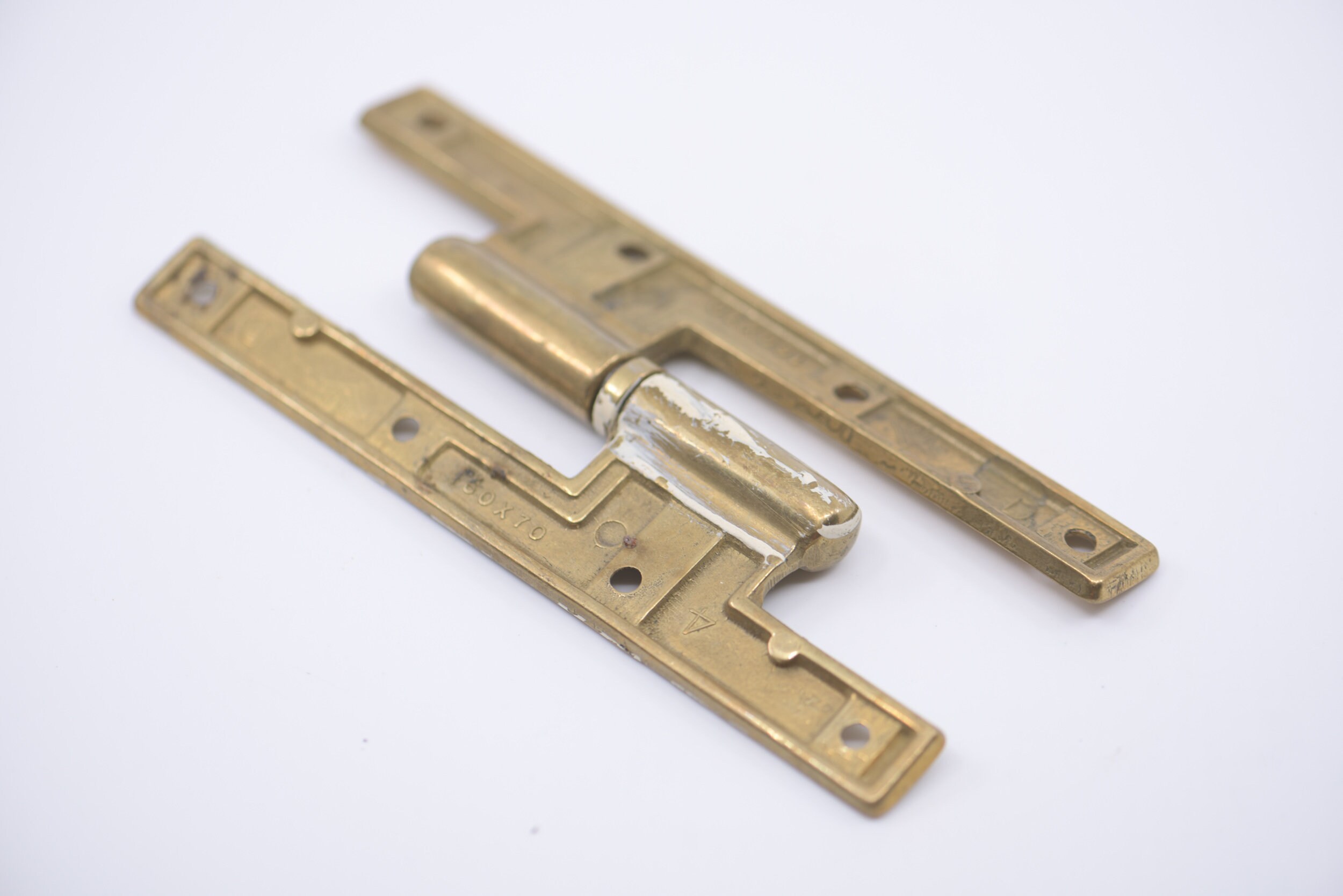 french door hinge antique brass vintage metal salvage reclaim hardware