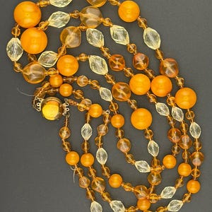 stunning antique orange bakelite bead necklace French vintage art deco early plastic two strand tested collectible jewellery made in France