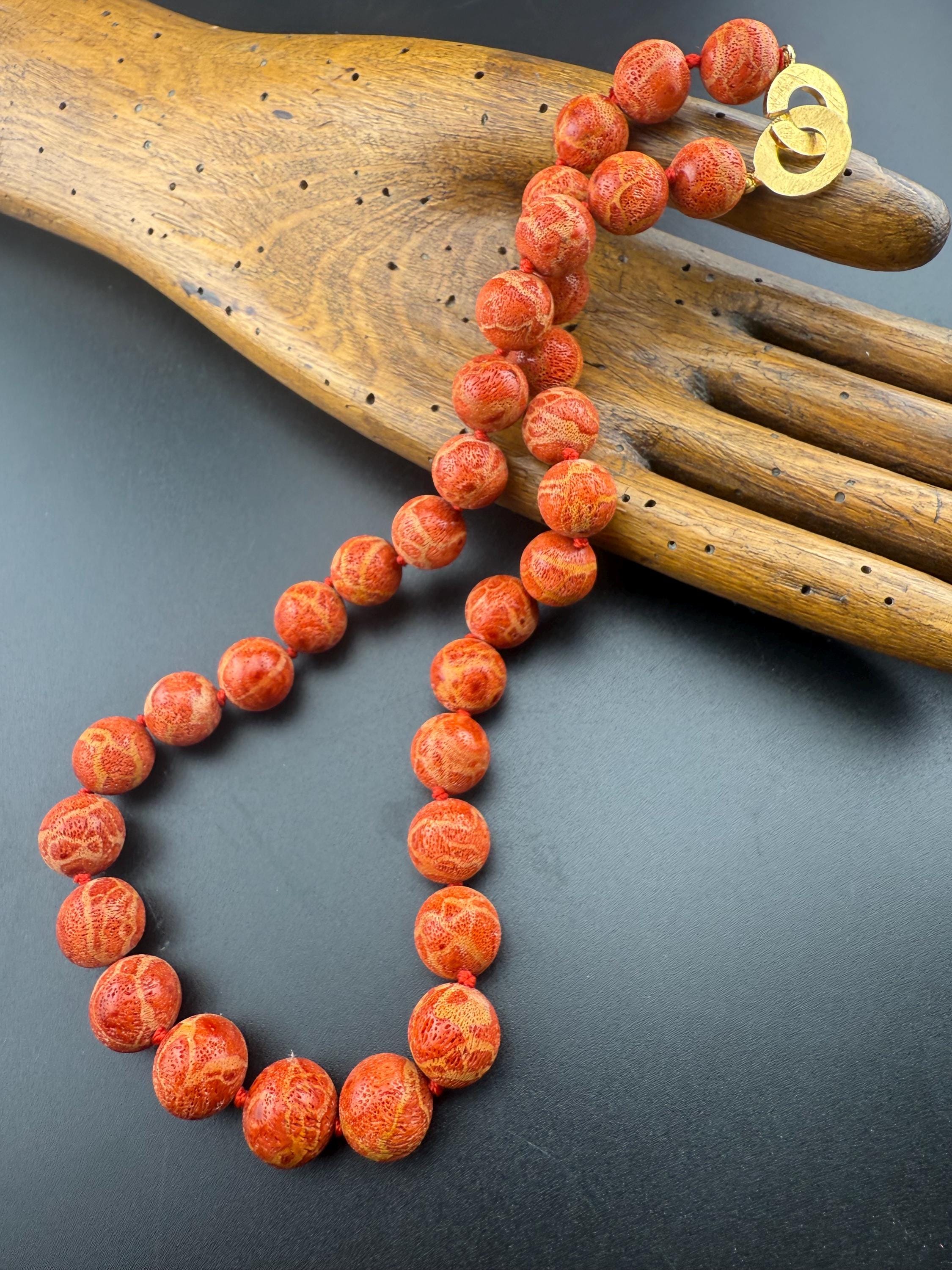 古い珊瑚のネックレス - Etsy 日本