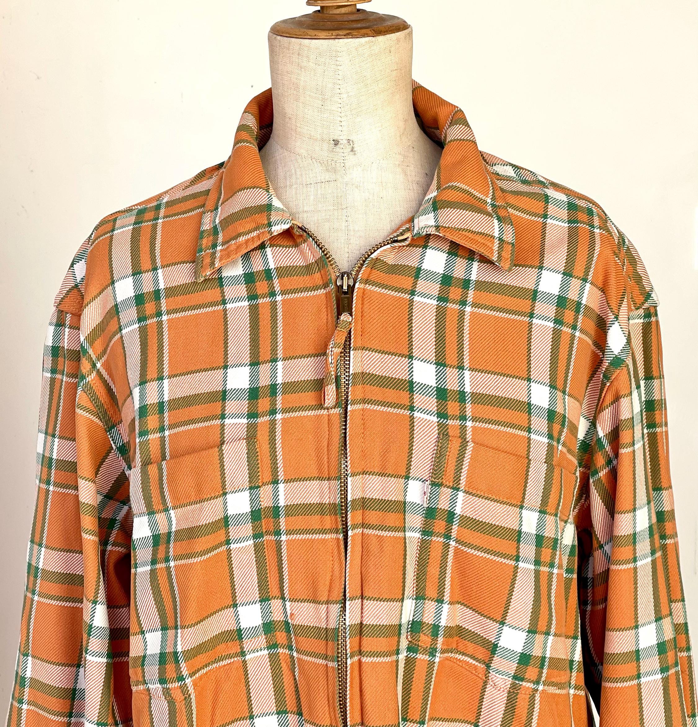 Cotton Shirt Jacket Vintage Plaid Check Levi Strauss Zip up Cotton Shirt Jacket Vintage Plaid Check Levi Strauss Zip up