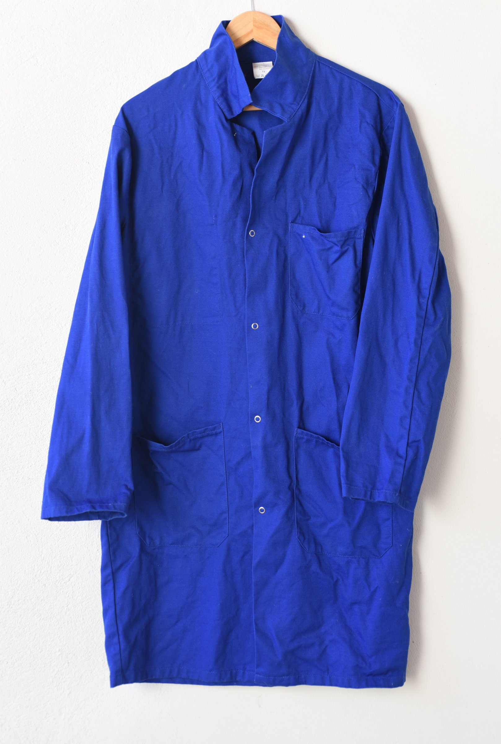 jacket french work wear blue vintage utility factory blazer artisan ...