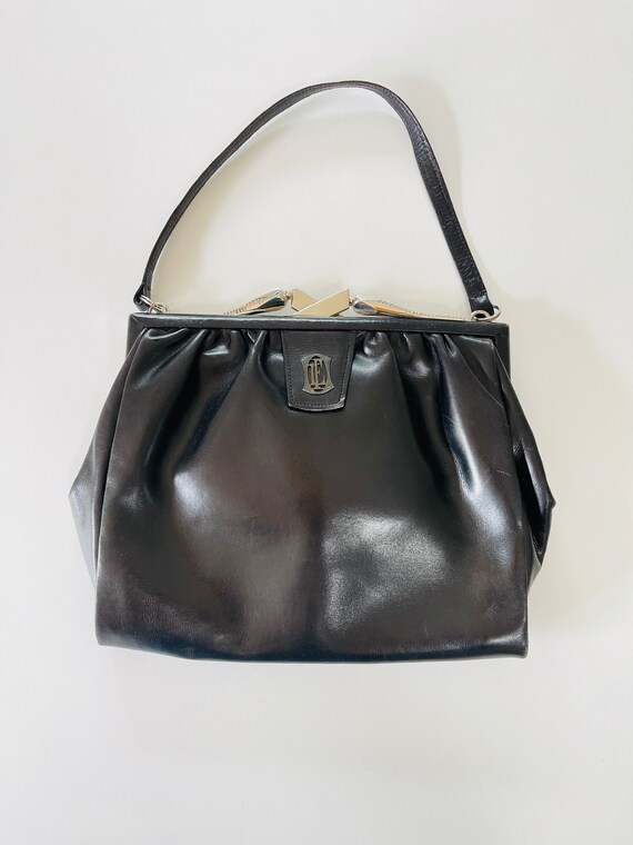 Buy Handbag Black Leather French Vintage LOUIS FERAUD Monogram Online in  India 