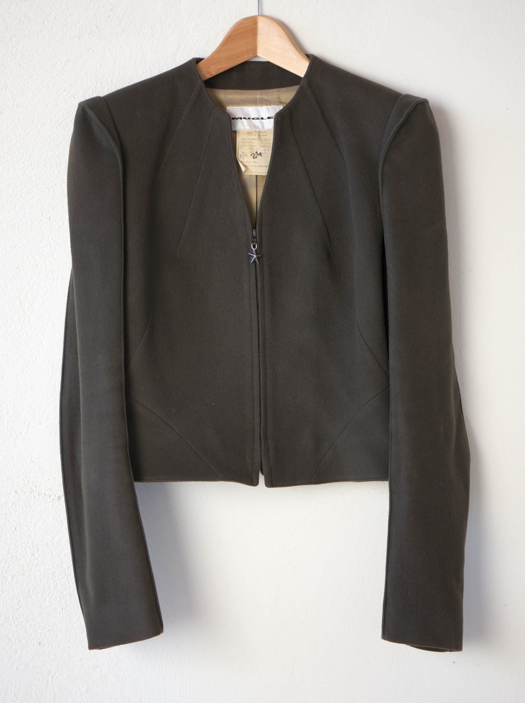 MUGLER Suit Jacket Structured High Shoulder Smart Designer - Etsy