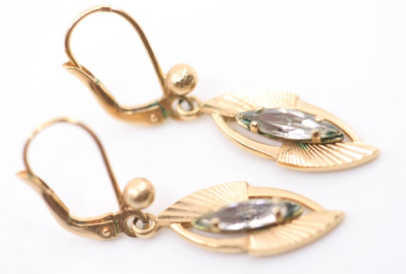earrings teardrop dangle French vintage art deco s