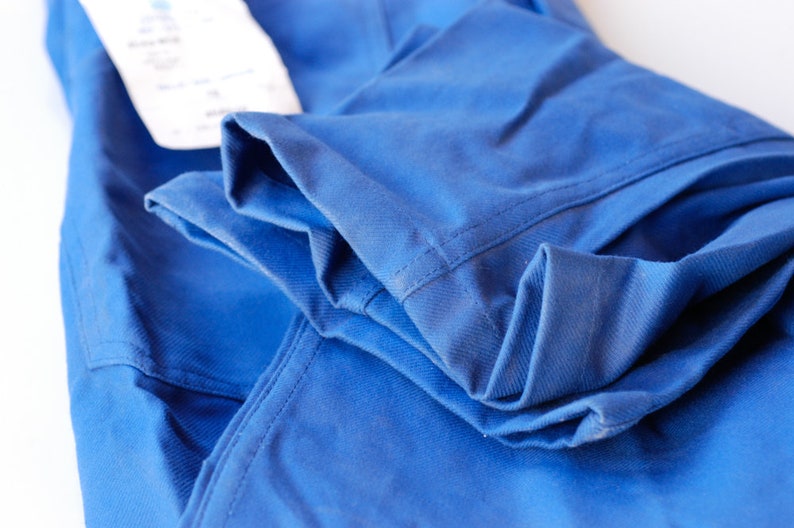 workwear blue overalls french vintage combinaison jumpsuit blue worker chore wear Bugatti 100/% cotton midcentury clothing fashion size T2