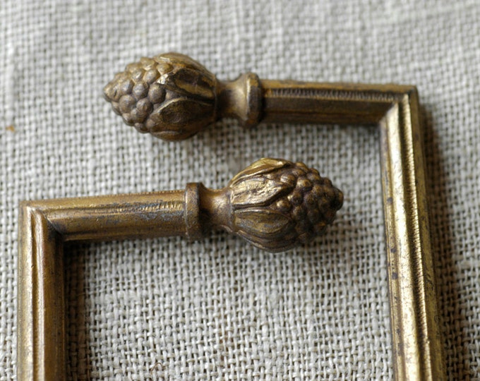 French Vintage Brass Curtain Tiebacks / 2 Brass Architectural Etsy