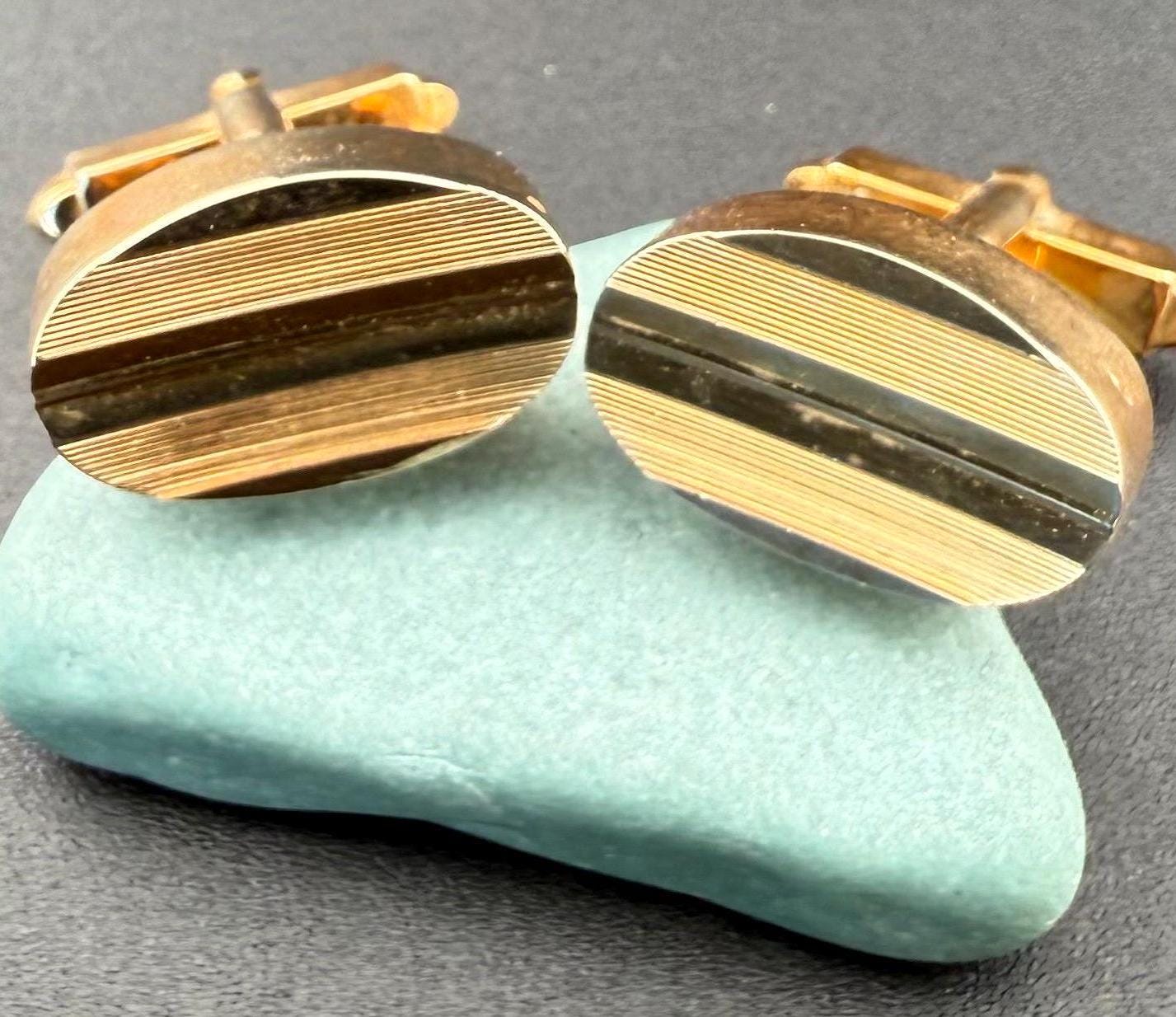 Boutons De Manchette Anciens - Plaqué Or Et Nacre, Style Vintage élégant