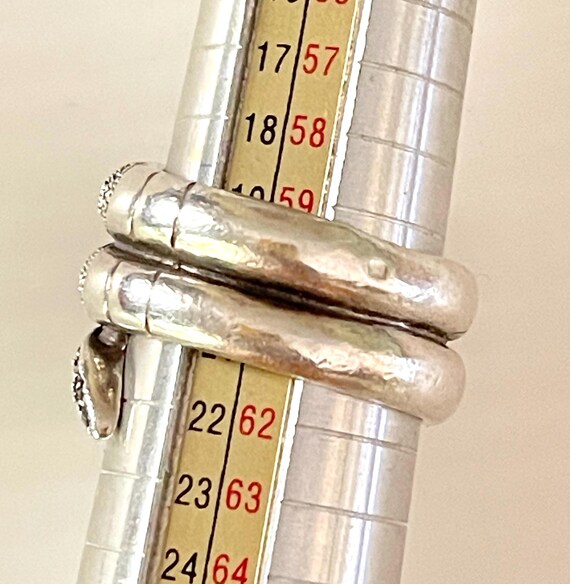 snake ring chunky hallmarked silver marcasite vin… - image 10