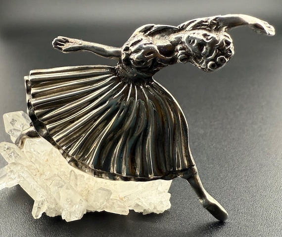 silver ballerina brooch F Massingham for DHP Birmingham hallmark numbered  English vintage brooch pin antique collectors item sterling 1940's