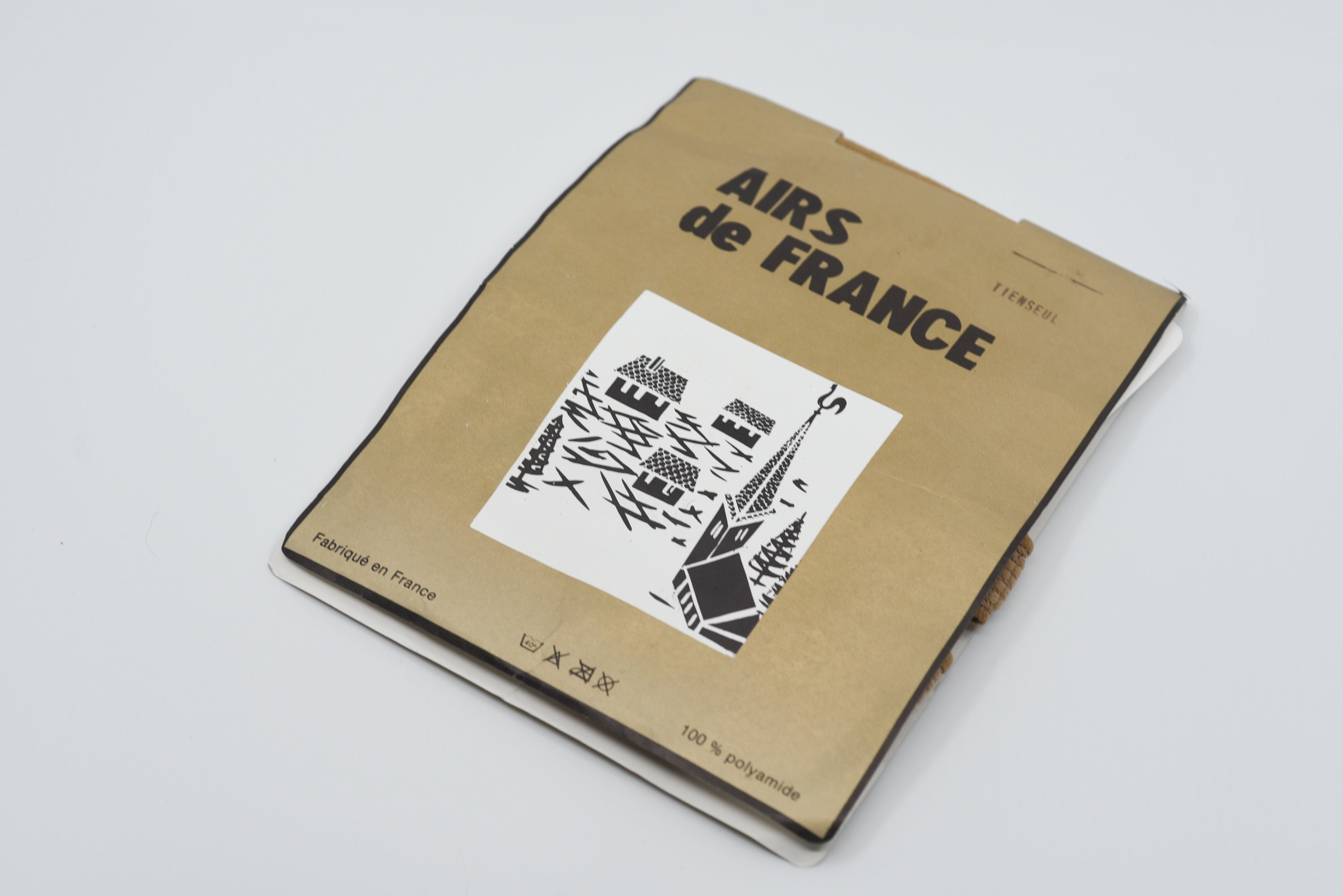 Image of Nylon Stocking Hold Ups French Vintage Airs De France Polyamide Midcentury Quality Hosiery New Old Stock Unused Original Packaging Size