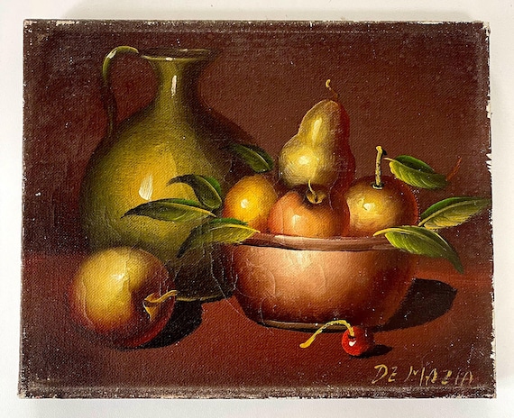 Still Life Painting Oil on Canvas Signed Artist Violette De Mazia