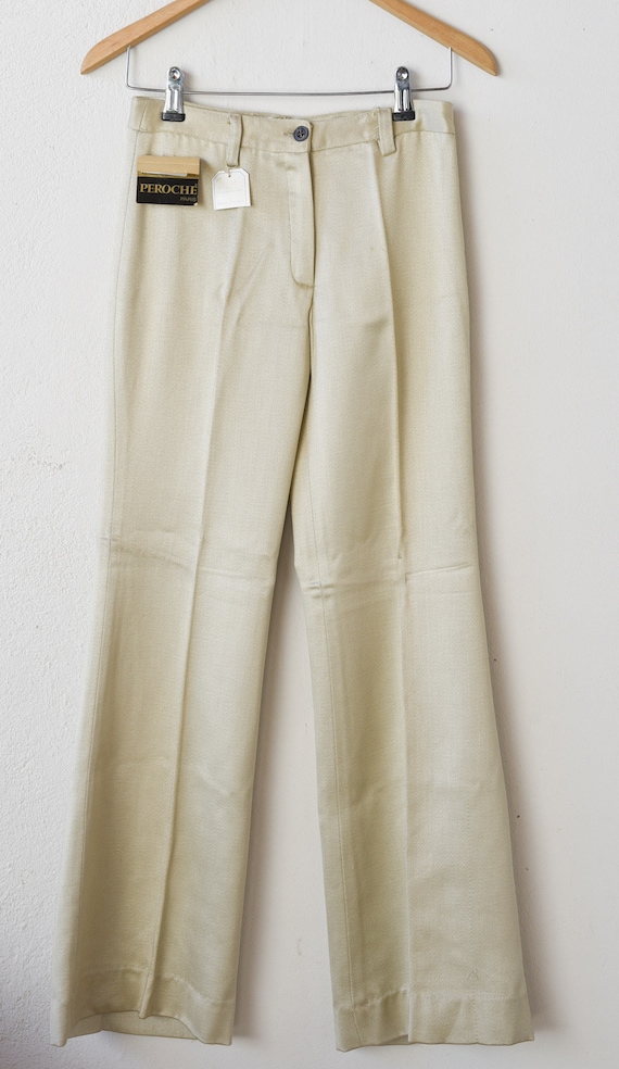 パンツ 1960s French vintage summer trousers Vintage French White Cotton Naval Trousers - 1950s 60s Fall