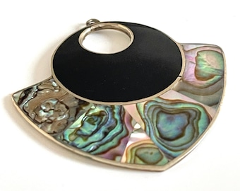 Bracciale con ciondoli zodiacali astrologici e abalone in argento sterling messicano - Italia