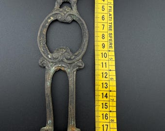Antique French brass bronze architectural metal salvage hardware verdi gris ornate fixture fitting metalwork c.1880–1910 for upcycle recycle