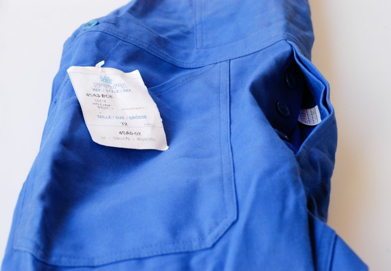 workwear blue overalls french vintage combinaison jumpsuit blue worker chore wear Bugatti 100/% cotton midcentury clothing fashion size T2
