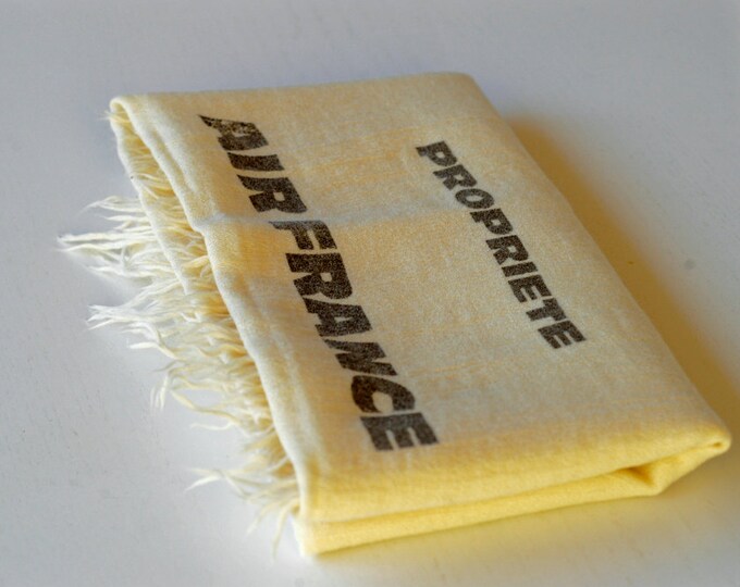 French Vintage Air France Wool Airline Blanket / Original Inflight AF