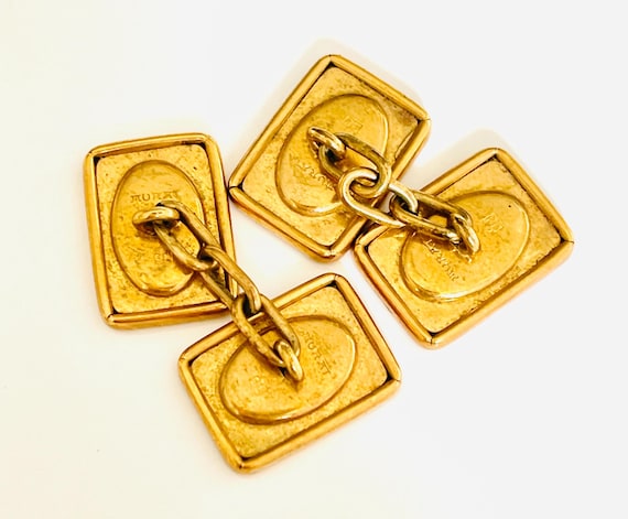 cuff links rectangle engineered panels French vin… - image 3