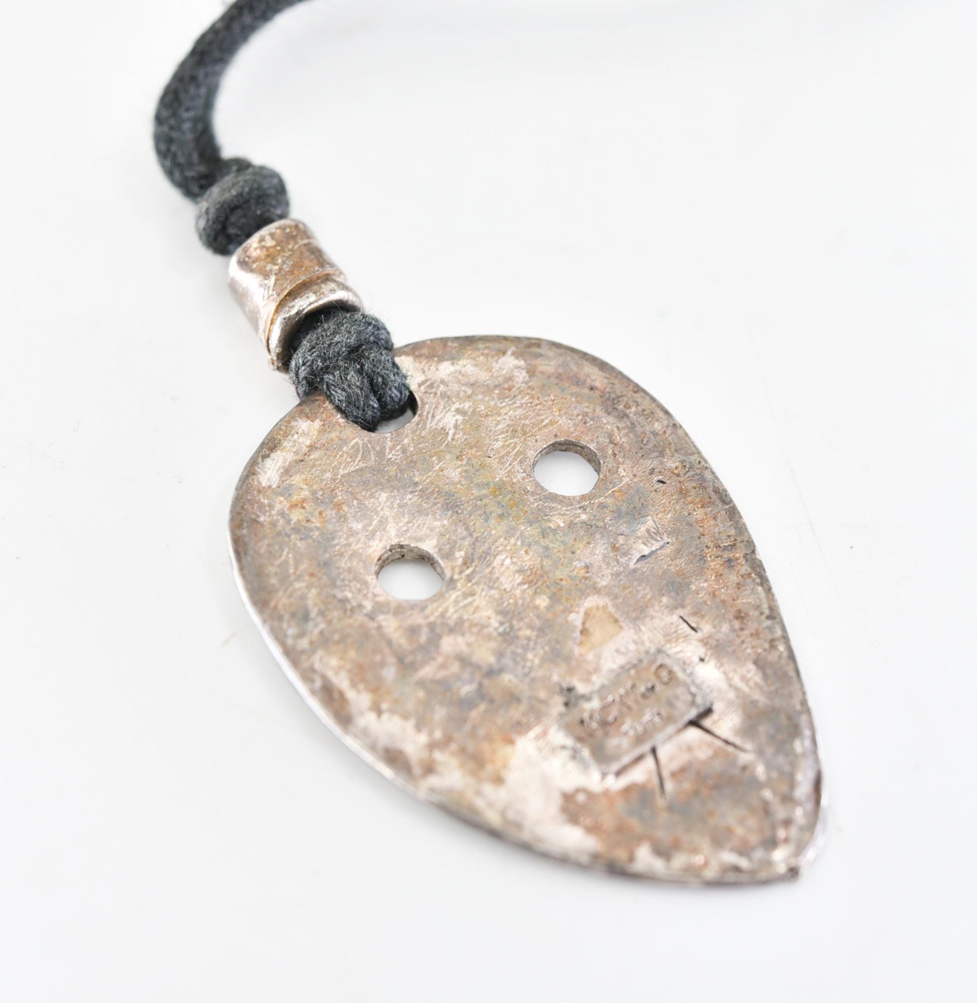 Collier Vintage Signé Jacky De G Paris - Pendentif Masque De Méduse, Perles, 80 Cm