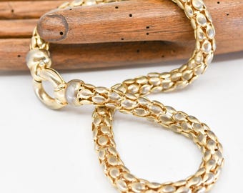 vintage chain link necklace French vintage chunky gold tone metal statement choker style jewellery midcentury modern MCM 42cm 1960s unusual