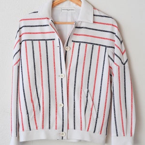 Veste tailleur rétro sportive française vintage FRANÇOISE DESARBRE Blouson de sport blazer veste aviateur unisexe taille UE 38 fabriqué en France années 1970