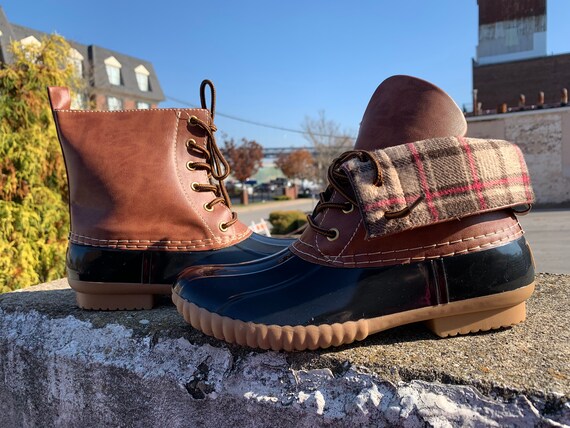 monogrammed duck boots wide calf