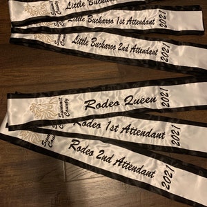 Pageant Sashes, Bridal sashes, Embroidery Satin Sashes, Horse Show, Rodeo