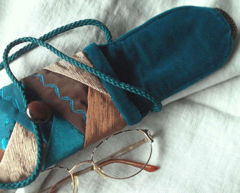 Fabric eyeglass soft case women eye glasses holder with long Etsy