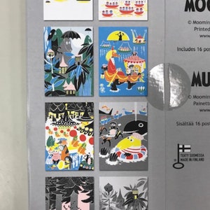 Lot de 8 cartes postales Moomin de Karto Finlande, Muumi, Troll
