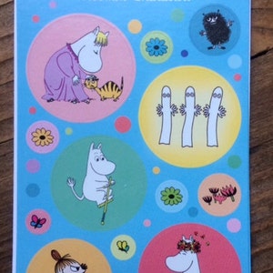 Adesivi Moomin per lavoretti, 3 fogli, dalla Finlandia