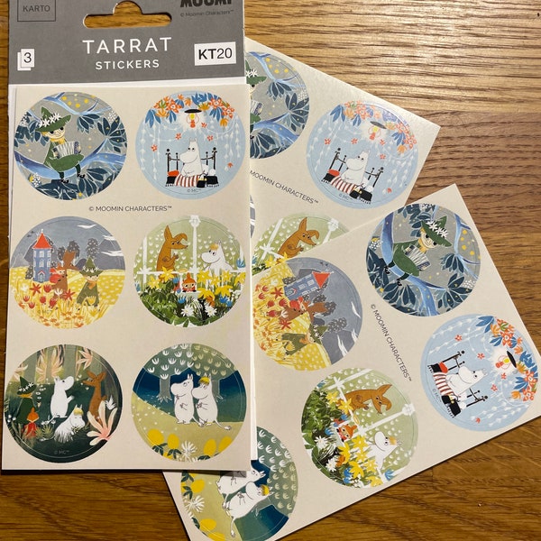 Autocollants Moomin pour l’artisanat, TROIS feuilles de Finlande