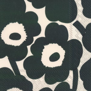 Tovaglioli di carta da pranzo Marimekko Pieni Unikko da 33 cm per cena e decoupage, 20 fogli di tovaglioli a 3 veli, Finlandia